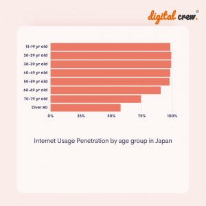 Internet usage penetration by age group
